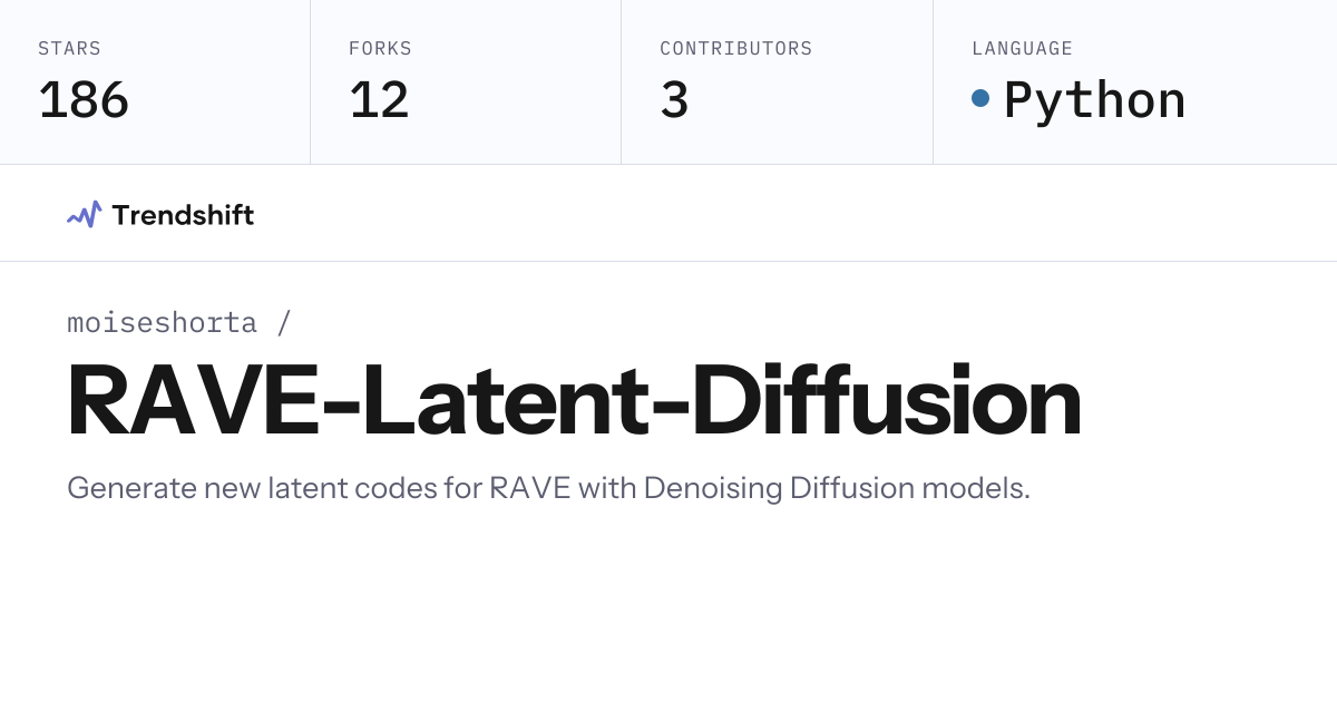 moiseshorta/RAVE-Latent-Diffusion — GitHub trending stats & insights ...