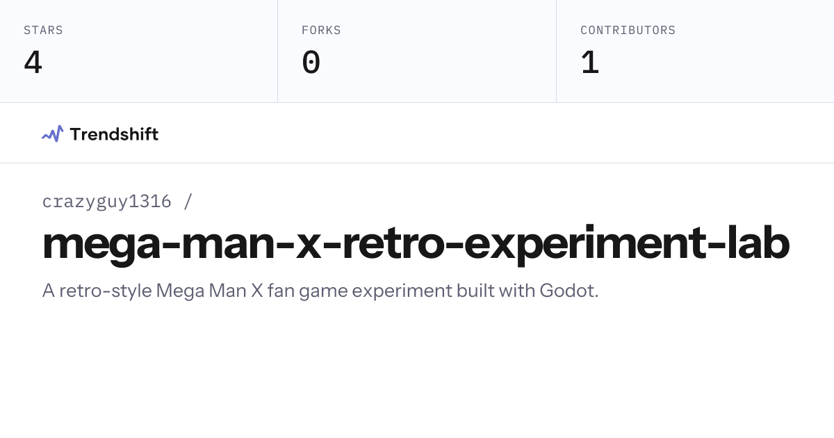 crazyguy1316/mega-man-x-retro-experiment-lab — GitHub trending stats ...