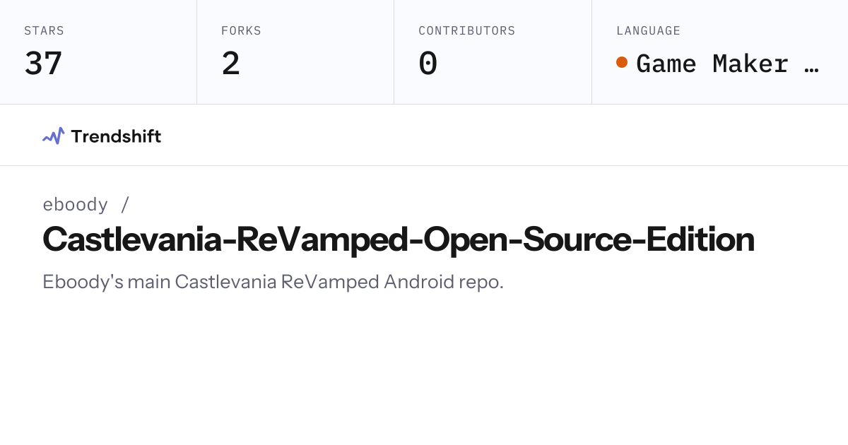 eboody/Castlevania-ReVamped-Open-Source-Edition — GitHub trending stats ...