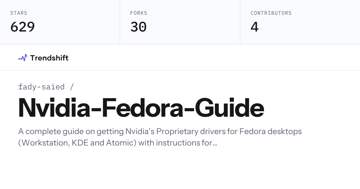 fady-saied/Nvidia-Fedora-Guide — GitHub trending stats & insights ...