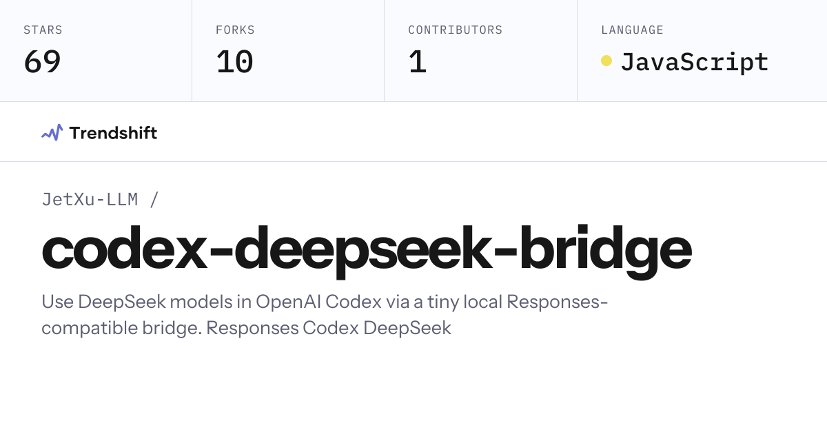 JetXu-LLM/codex-deepseek-bridge — GitHub trending stats & insights ...
