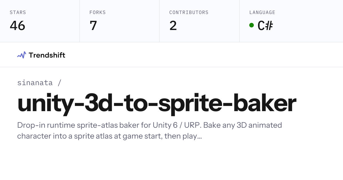 sinanata/unity-3d-to-sprite-baker — GitHub trending stats & insights ...