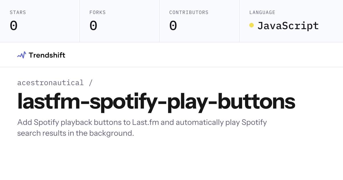 acestronautical/lastfm-spotify-play-buttons — GitHub trending stats ...