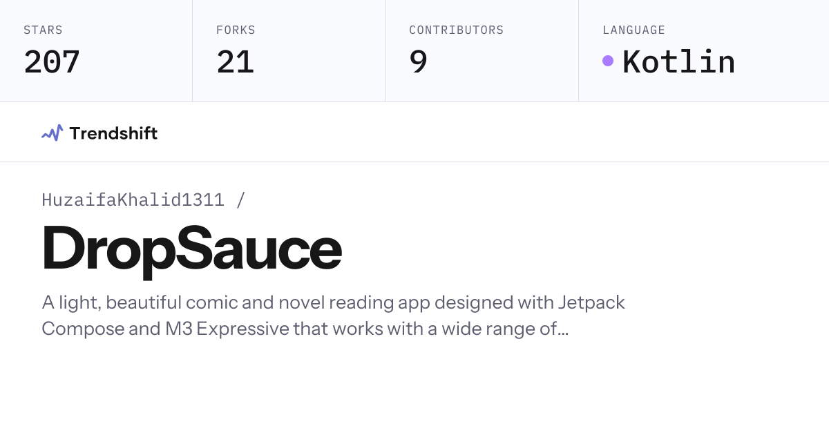 HuzaifaKhalid1311/DropSauce — GitHub trending stats & insights | Trendshift