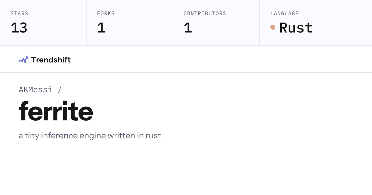 AKMessi/ferrite — GitHub trending stats & insights | Trendshift