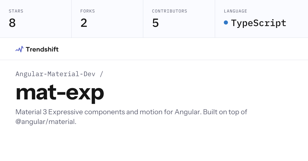 Angular-Material-Dev/mat-exp — GitHub trending stats & insights ...