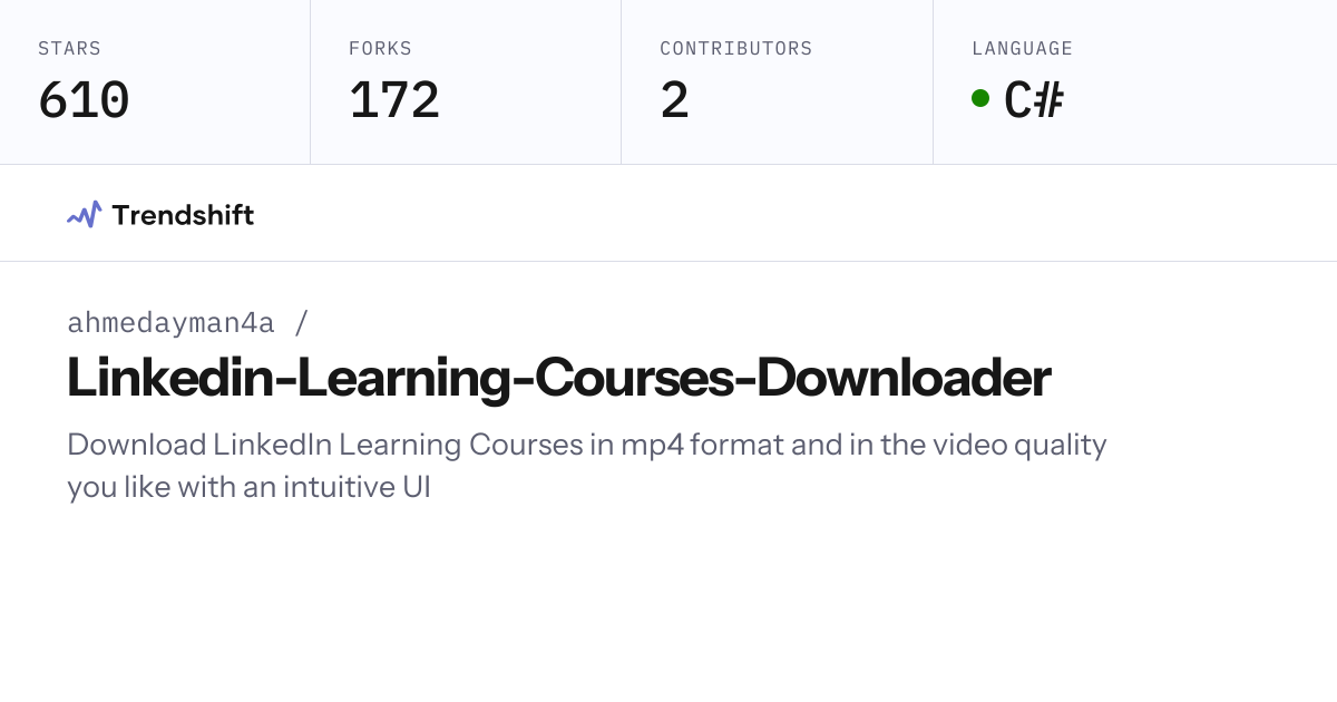 ahmedayman4a/Linkedin-Learning-Courses-Downloader — GitHub trending ...